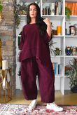 Lock Needlecord Panel Dip Side Top Aubergine